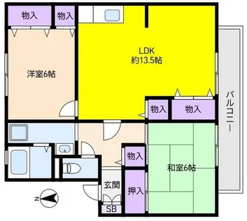プレステージ芦屋【2階】の間取り