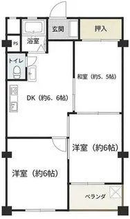 南千里コーポラス【5階】の間取り