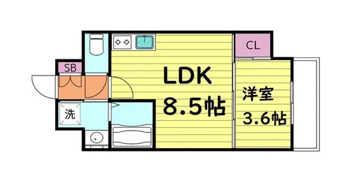 クローバー・グランデ玉造【5階】の間取り