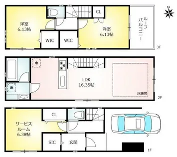 愛知県名古屋市中村区元中村町1丁目【一戸建】の間取り