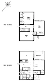 福岡県大野城市山田2丁目【一戸建】の間取り