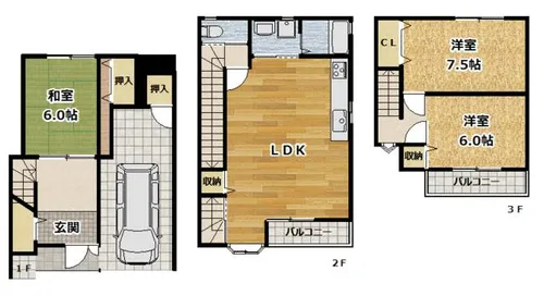 京都府京都市伏見区竹田桶ノ井町【一戸建】の間取り