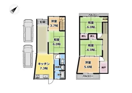 大阪府阪南市尾崎町8丁目【一戸建】の間取り