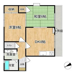 アビタシオン海浜【D102号室】の間取り
