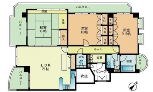 ベルメゾン平尾山荘【2階】の間取り