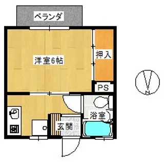 ブルーインKIMURA【206号室】の間取り