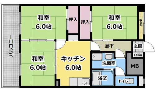 弘豊ビル【406号室】の間取り