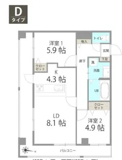 La Grande大濠【4階】の間取り