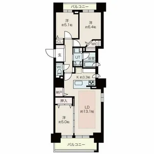 ブランズ札幌大通【906号室】の間取り