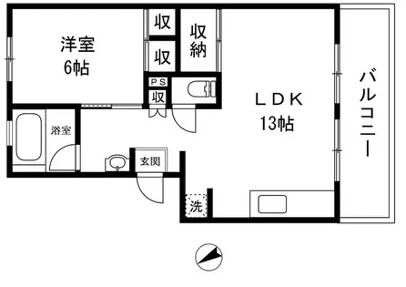 サンライズ武庫川【1階】の間取り