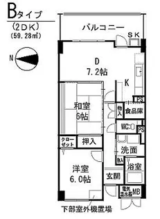 チトセプラザ【302号室】の間取り
