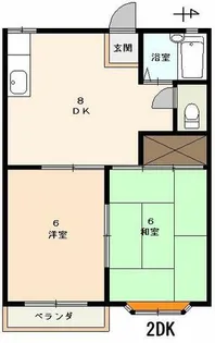 ハイツタカタ【102号室】の間取り