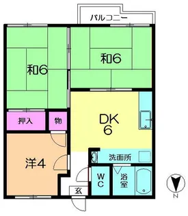 寺前サンハイツ【201号室】の間取り