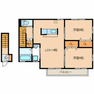 ツインパル阿恵Ⅱ【2階】の間取り
