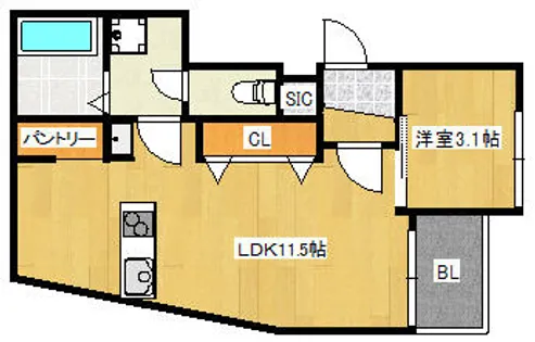 The Ropponmatsu【3階】の間取り