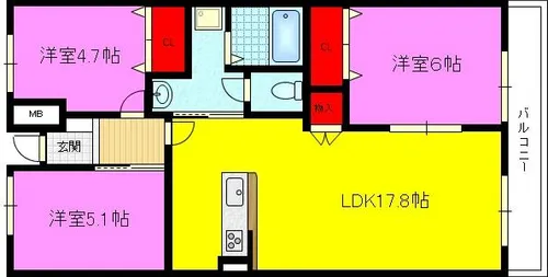 戴慶カーサグラシア【1203号室】の間取り