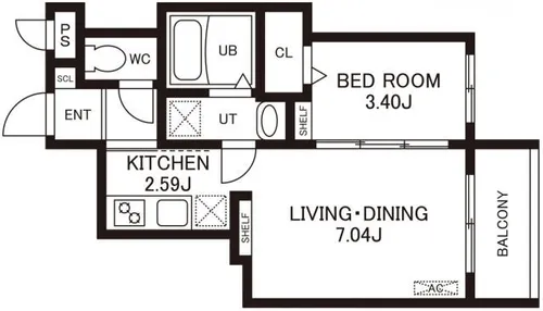 (仮称)Cherim室見WEST【2階】の間取り