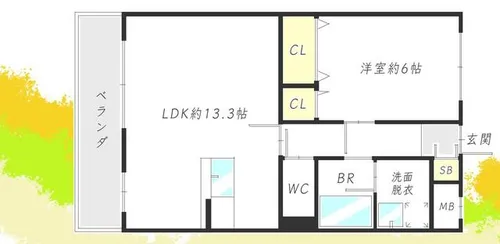 ドゥブラン上津【1階】の間取り