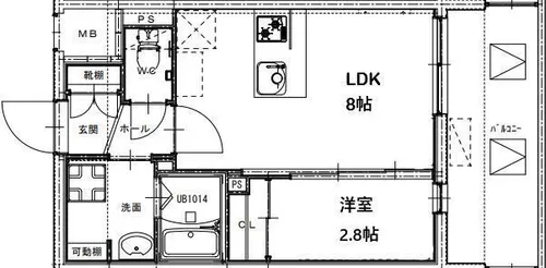 RESIDENCE花畑【8階】の間取り