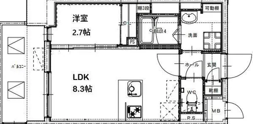 RESIDENCE花畑【8階】の間取り
