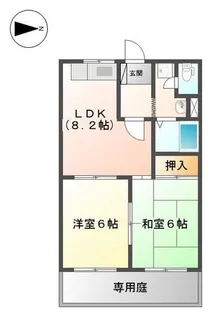 ヌーベルパーク城南【107号室】の間取り