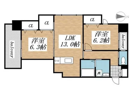 ハビテ下到津【0602号室】の間取り