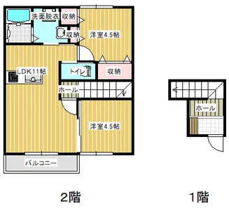 エルメゾン赤坂A棟【202号室】の間取り