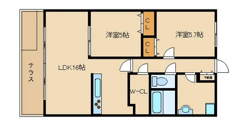 シャンテ・ソレイユ【102号室】の間取り