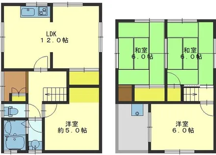 大阪府東大阪市西堤2丁目【一戸建】の間取り