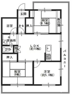 朝日プラザフェニックス【5階】の間取り