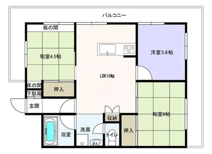 朝日プラザフェニックス【5階】の間取り