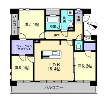 ロイヤルガーデン那珂【5階】の間取り