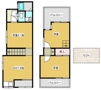 大阪府門真市末広町【テラスハウス】の間取り