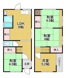 奈良県生駒郡斑鳩町法隆寺東2丁目【一戸建】の間取り