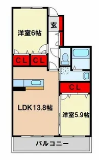 ファミーユ筑紫Ⅱ【5階】の間取り