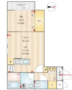 グランドプレミアム三萩野【202号室】の間取り