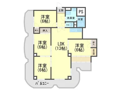 手柄コーポ2号館【9A号室】の間取り