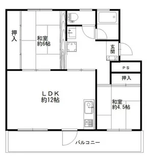 富田第2住宅 69号棟【4階】の間取り