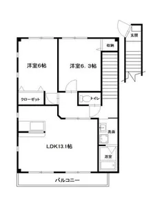ハイステージ12【A202号室】の間取り