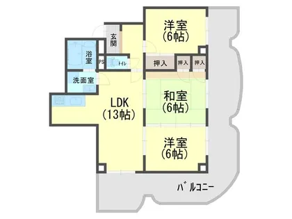 手柄コーポ2号館【5B号室】の間取り