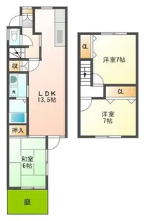 福岡県福岡市東区青葉7丁目【テラスハウス】の間取り