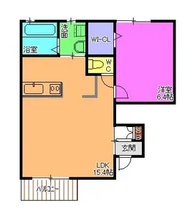 ディアコート小町条【1階】の間取り