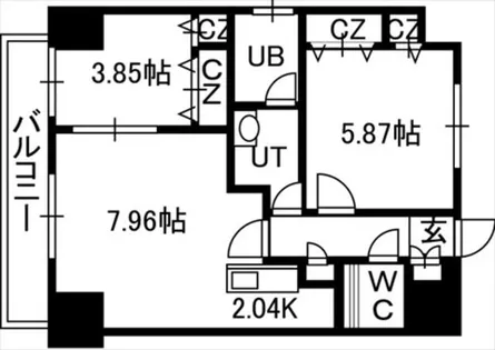 PRIME URBAN大通東【201号室】の間取り