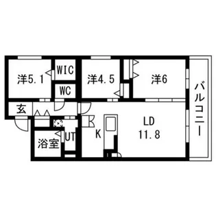 アルファスクエア南5条東【1階】の間取り