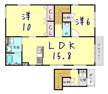 兵庫県神戸市東灘区住吉本町3丁目【アパート】の間取り