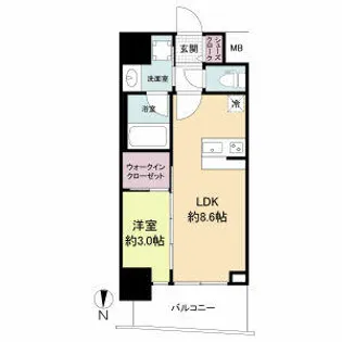 セレニテ江坂グランデ【0315号室】の間取り