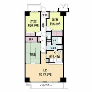 ミストラル岸部南【0504号室】の間取り