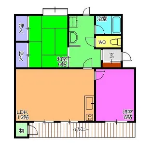 レオパレスⅠ【2階】の間取り