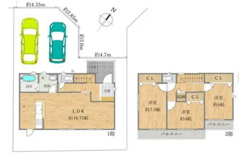 大阪府泉佐野市長滝【一戸建】の間取り