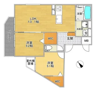 ランティス姫島【3階】の間取り